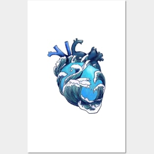 ocean heart Posters and Art